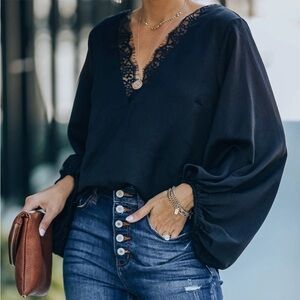Elegant blouse top long sleeve